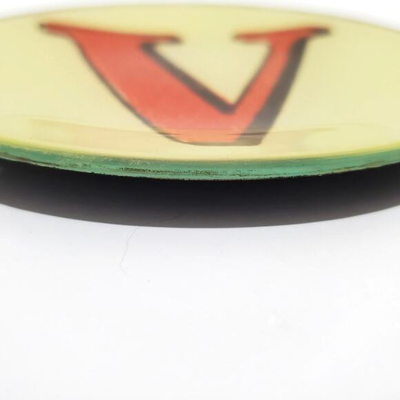 Vtg John Derian Target Decopauge Letter "V" Plate Coaster READ - Picture 7 of 10